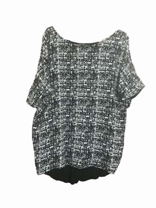 Size LARGE black and white top