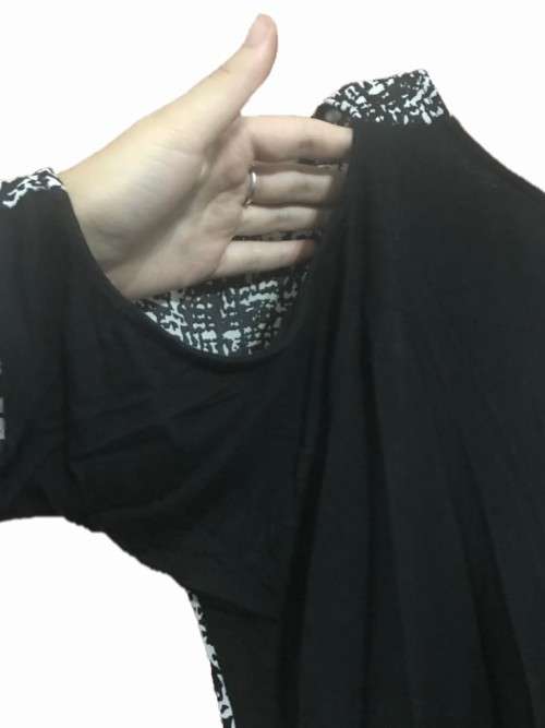 Size LARGE black and white top