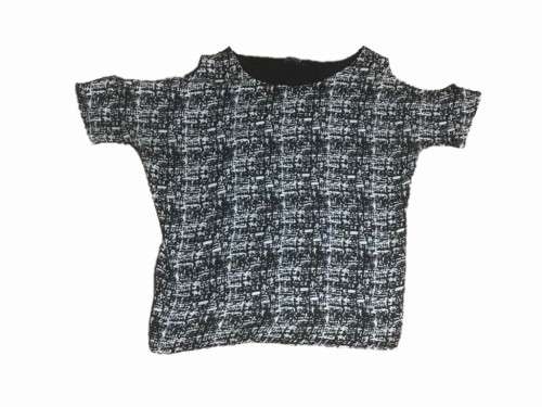 Size LARGE black and white top