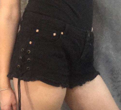 Black denim shorts Size 12