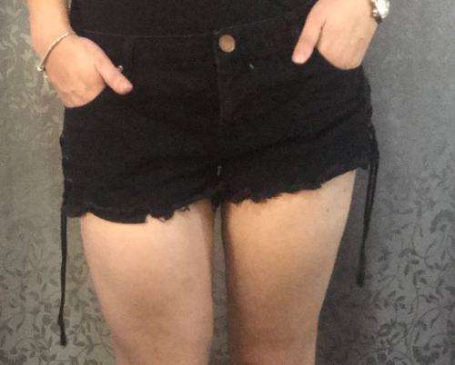 Black denim shorts Size 12