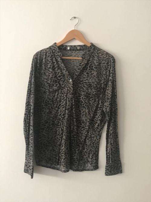 Cheetah sheer long sleeve top SIZE LARGE