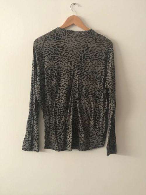 Cheetah sheer long sleeve top SIZE LARGE