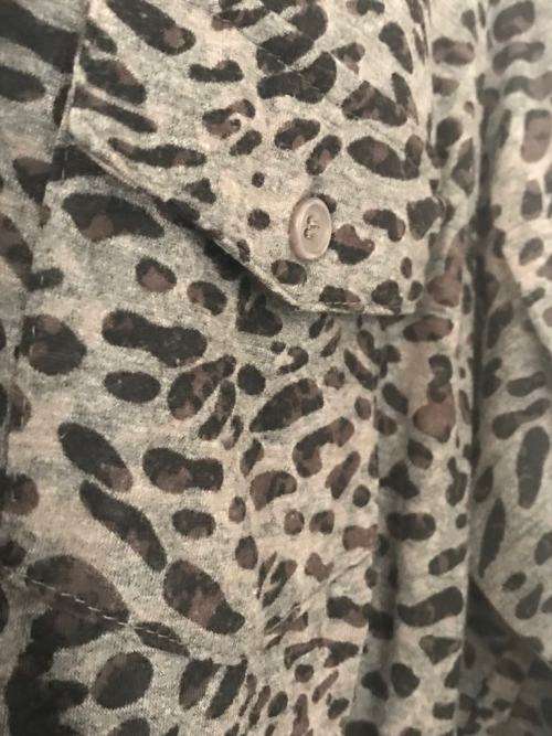 Cheetah sheer long sleeve top SIZE LARGE