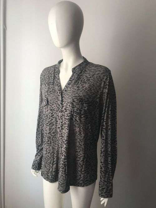 Cheetah sheer long sleeve top SIZE LARGE
