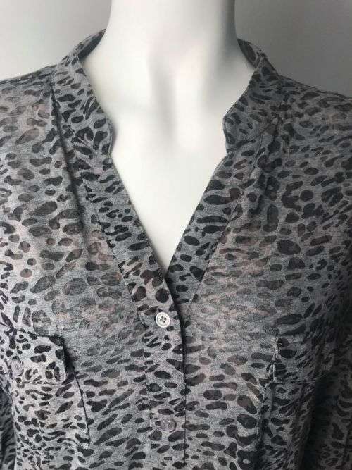 Cheetah sheer long sleeve top SIZE LARGE