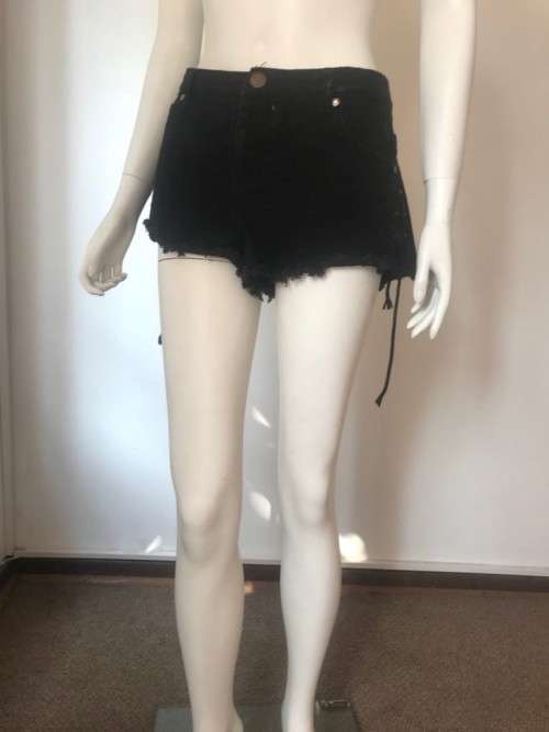 Black denim shorts Size 12