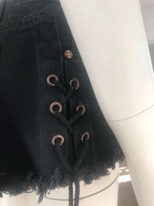 Black denim shorts Size 12