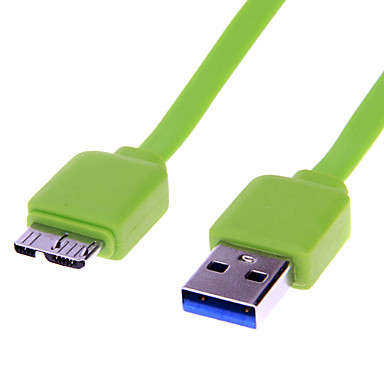 USB 3.0 micro male to USB 2.0 male adaptor cable. Green 1Metre