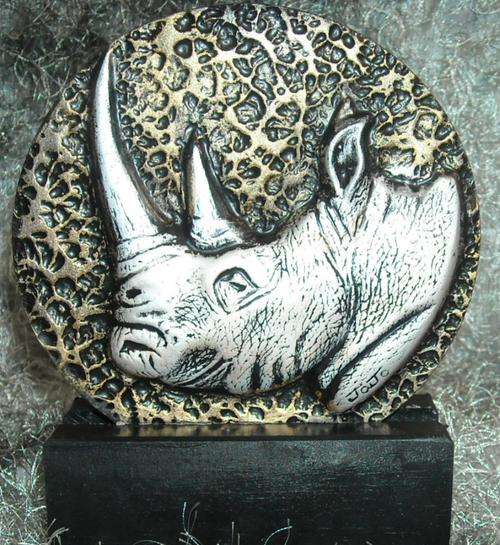 RHINO CANDLE ON STAND