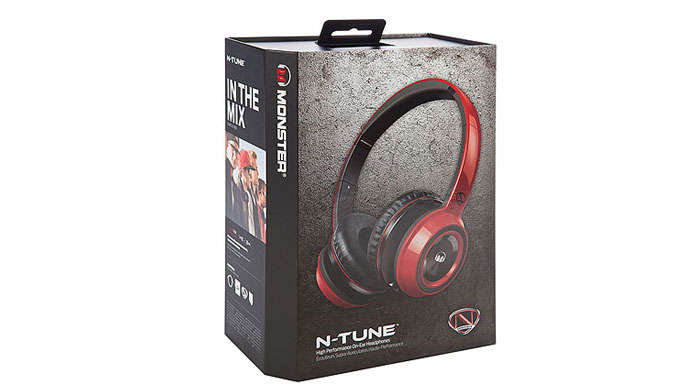 Monster NCredible NTune On-Ear Headphones - Red