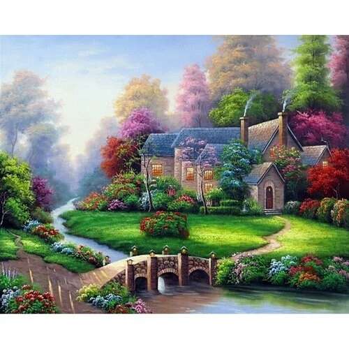 DIY Diamond painting 3 D Cross stitch Peaceful Home