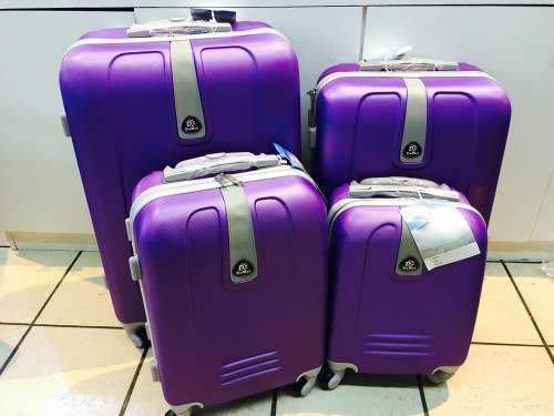 Set of 4 Suitcases Travel Trolley Luggage,ABS with Universal Wheels#purpel