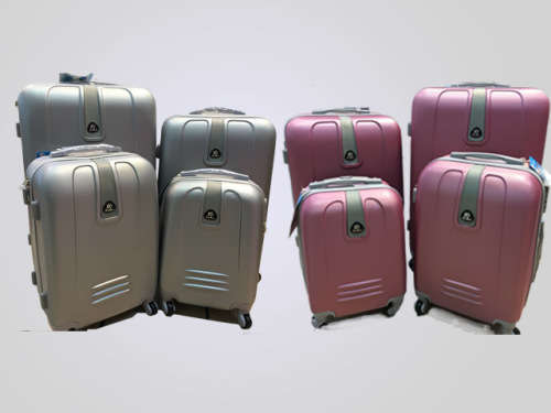 Set of 4 Suitcases Travel Trolley Luggage,ABS with Universal Wheels&Choose from silver&pink