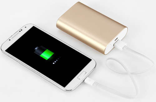 Power Bank Dual USB Port External Battery Charger Pack Portable Charger (Gold And Black Power Bank)
