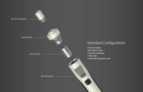 eGo Aio Vape Sliver Colour Only