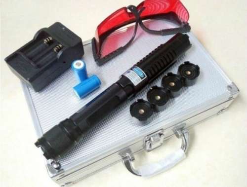 450NM 50000MW 5IN1 BURNING BLUE LASER POINTER 5 CAPS