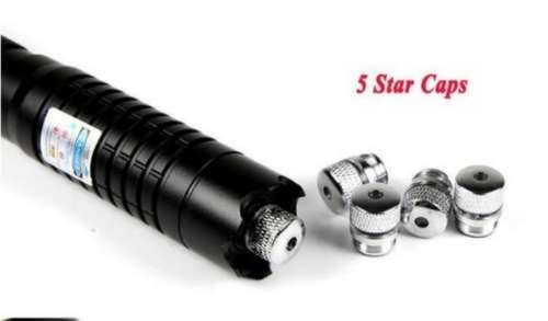 450NM 50000MW 5IN1 BURNING BLUE LASER POINTER 5 CAPS