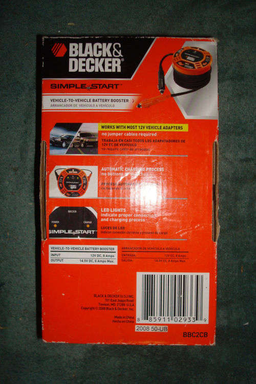 Black & Decker BBC2CB Simple Start Vehicle to Vehicle Battery Booster