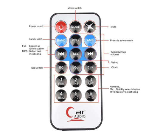 LCD Car Radio Stereo Player MP3 USB SD AUX Input Receiver WMA FM In-Dash iPod