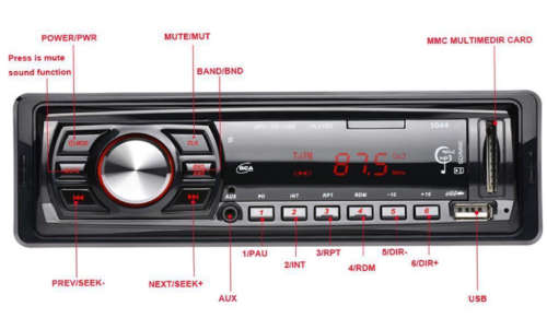LCD Car Radio Stereo Player MP3 USB SD AUX Input Receiver WMA FM In-Dash iPod