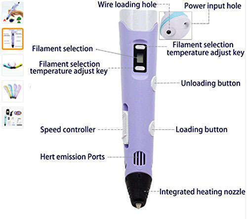 LCD 3D Drawing Printing Pens 3d Magic Pen With 100m ABS Filament 1.75mm Best Gift for Kids Tools