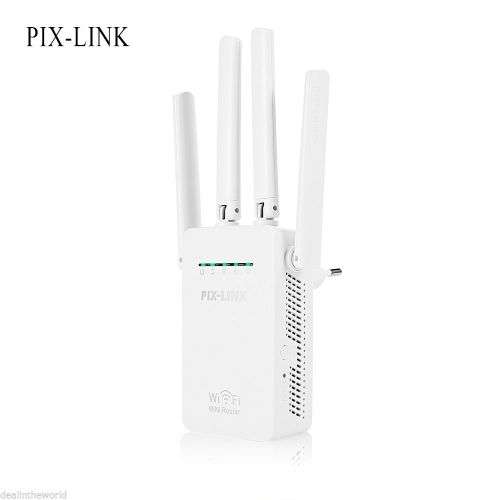 PIX-LINK-WiFi-Range-Extender-Wireless-Router-Repeater-All-in-one-EU-Plug-White  PIX-LINK-WiFi-Range