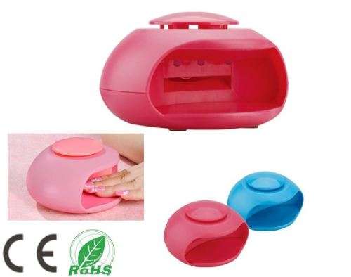 LED Light Nail Drying Air Dryer Blower Art Varnish Polish Fan Breeze Pink/Blue Portable