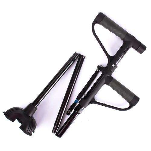 5 Height Adjustments Second Handle Convenient Walking Stick With LED Lights