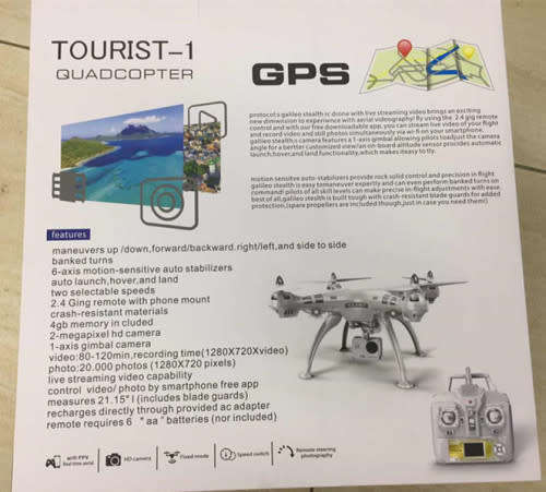 Tourist-1 Quadcopter GPS