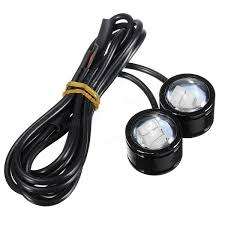 2pcs Motorcycle ATV LED Mirror Warming Flash Decor Strobe License Plate Light Lamp