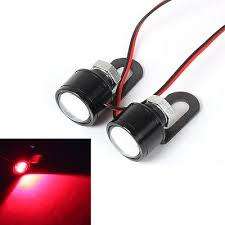 2pcs Motorcycle ATV LED Mirror Warming Flash Decor Strobe License Plate Light Lamp