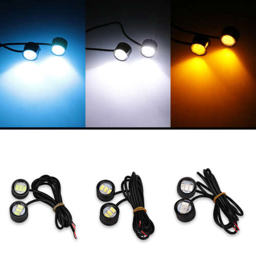 2pcs Motorcycle ATV LED Mirror Warming Flash Decor Strobe License Plate Light Lamp