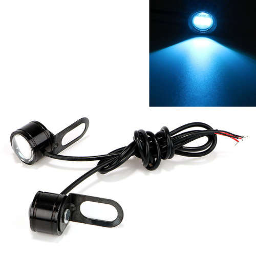 2pcs Motorcycle ATV LED Mirror Warming Flash Decor Strobe License Plate Light Lamp