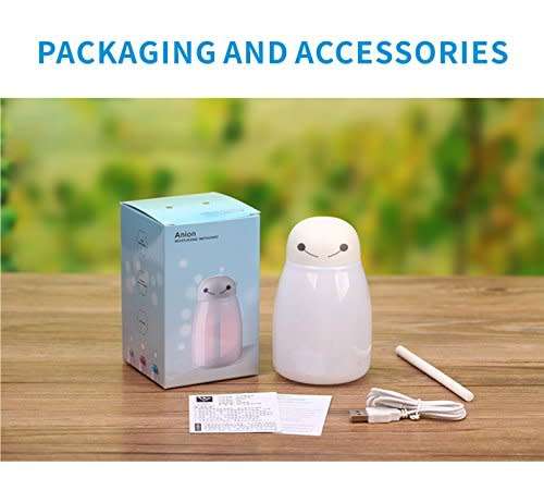 Anion Moisturizing Instrument - 400ml Mini Portable 7 Color LED Night Light Cool Mist Humidifier wit