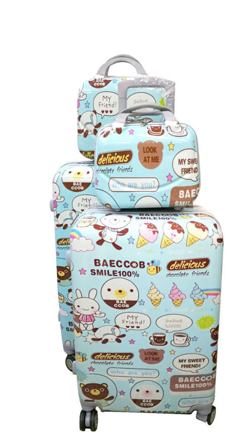 Colourful Set of 5 Suitcases Travel Trolley Luggage,ABS with Universal Wheels,2 piece Cosmetic bag