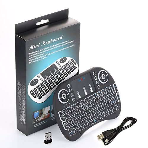 Wireless QWERTY RGB Backlit 2.4GHz Touchpad Keyboard Air Mouse