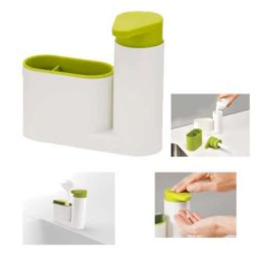 2-PIECE SINK TIDY SET EASY PRESS SOAP PUMP