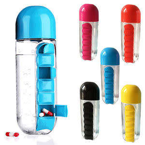 Pill & Vitamin Organiser Water Bottle