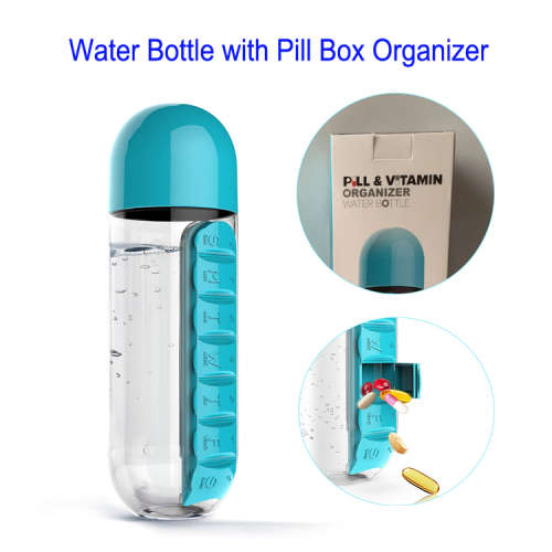Pill & Vitamin Organiser Water Bottle