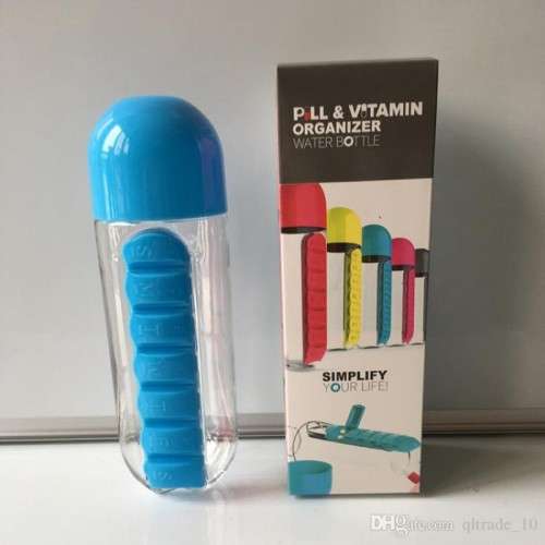 Pill & Vitamin Organiser Water Bottle