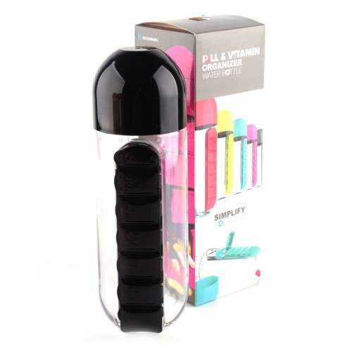 Pill & Vitamin Organiser Water Bottle