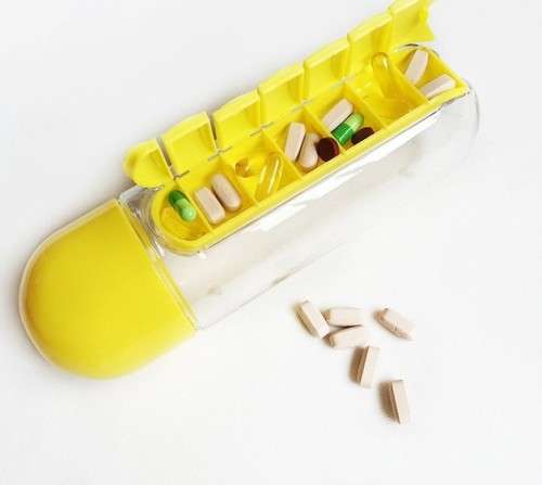 Pill & Vitamin Organiser Water Bottle