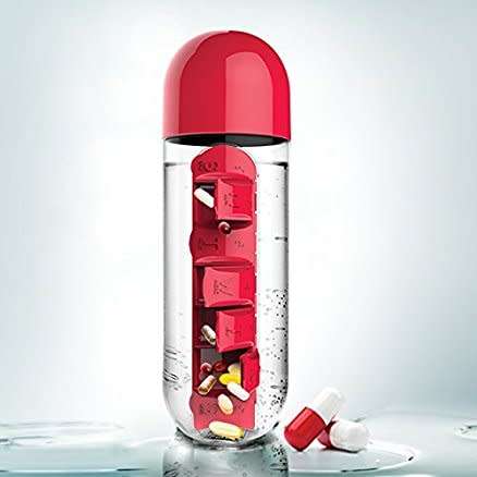 Pill & Vitamin Organiser Water Bottle