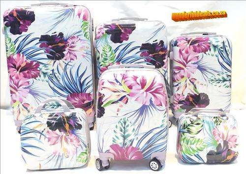 Colourful Set of 6 Suitcases Travel Trolley Luggage,ABS with Universal Wheels¿2 piece Cosmetic bag