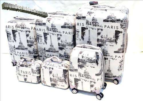 Colourful Set of 6 Suitcases Travel Trolley Luggage,ABS with Universal Wheels¿2 piece Cosmetic bag