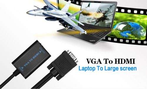 VGA to HDMI Converter (with Audio) - USB Powered