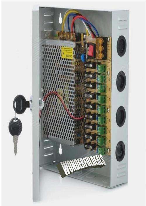 12V DC 10 Amp 9 channel CCTV Power Supply