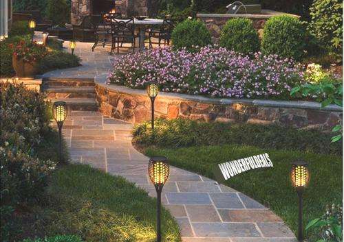 96 LED Solar Power Path Torch Light Dancing Flame Lighting Flickering Lamp