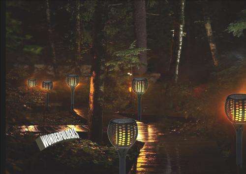96 LED Solar Power Path Torch Light Dancing Flame Lighting Flickering Lamp